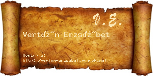 Vertán Erzsébet névjegykártya
